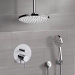 Remer SFH71 Chrome Shower System With Rain Ceiling Shower Head and Hand Shower
